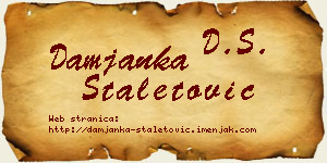 Damjanka Staletović vizit kartica